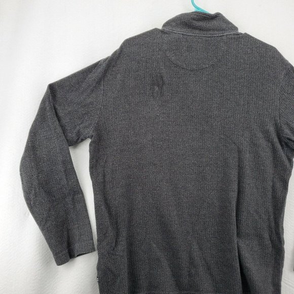 CHAPS Sweater Men's 1/4 Zip Long Sleeve High Neck Pullover Gray Medium - Picture 11 of 12